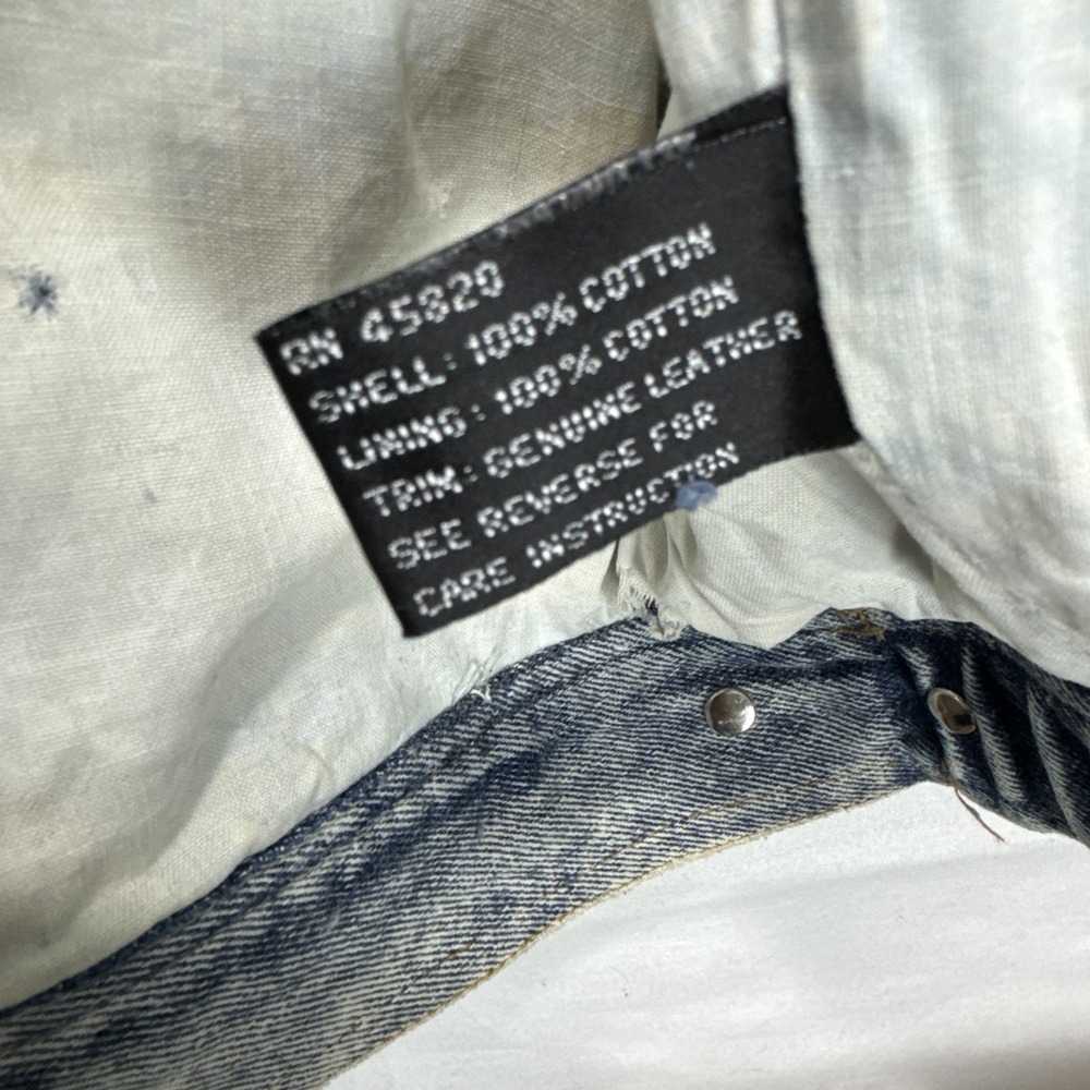 VTG RARE  40s Wild Blues Denim Design  Lined Jacket  Distressed Rivets Acid Wash - Picture 12 of 14